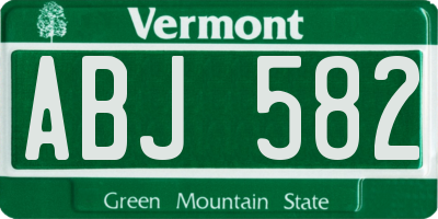 VT license plate ABJ582