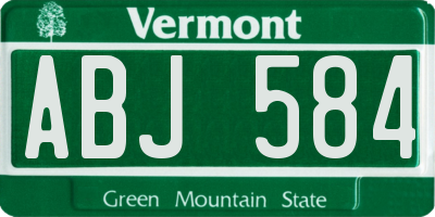 VT license plate ABJ584