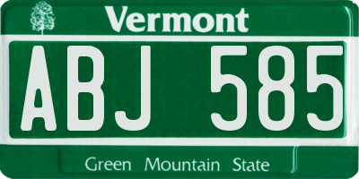 VT license plate ABJ585