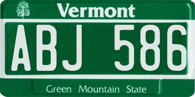 VT license plate ABJ586