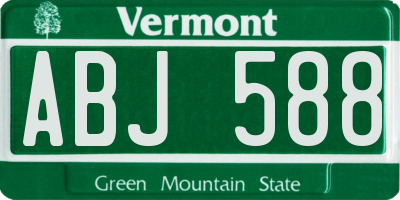 VT license plate ABJ588