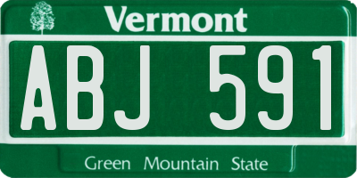 VT license plate ABJ591