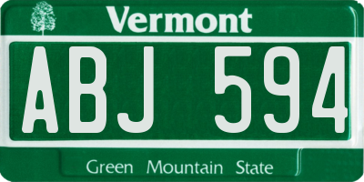 VT license plate ABJ594