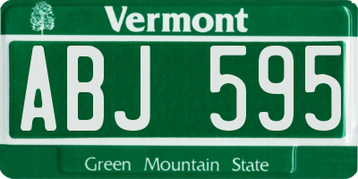 VT license plate ABJ595