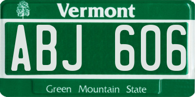 VT license plate ABJ606