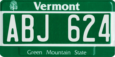 VT license plate ABJ624