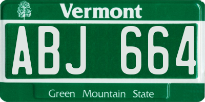 VT license plate ABJ664