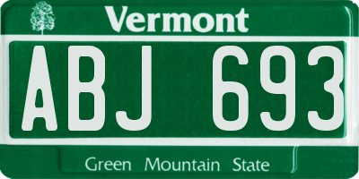 VT license plate ABJ693
