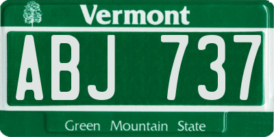 VT license plate ABJ737