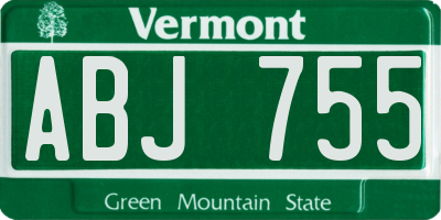 VT license plate ABJ755