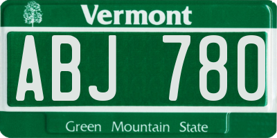VT license plate ABJ780