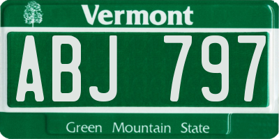 VT license plate ABJ797