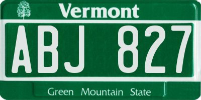 VT license plate ABJ827