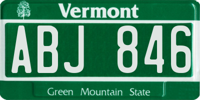 VT license plate ABJ846