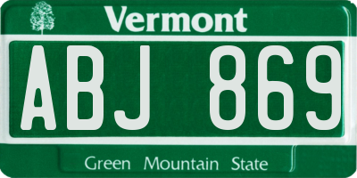 VT license plate ABJ869
