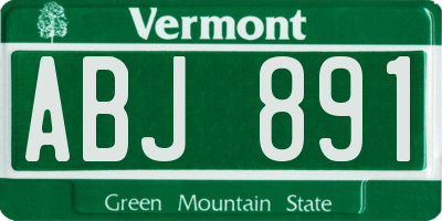 VT license plate ABJ891