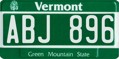 VT license plate ABJ896