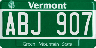 VT license plate ABJ907
