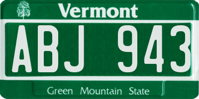 VT license plate ABJ943