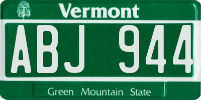 VT license plate ABJ944