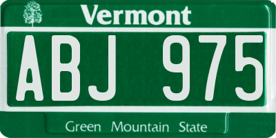 VT license plate ABJ975