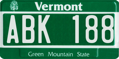 VT license plate ABK188