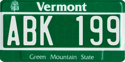 VT license plate ABK199