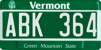 VT license plate ABK364