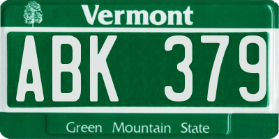 VT license plate ABK379