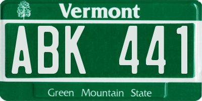 VT license plate ABK441
