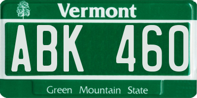 VT license plate ABK460