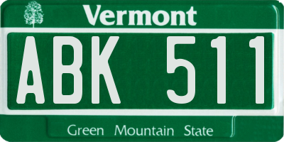 VT license plate ABK511
