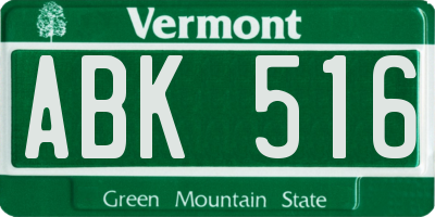 VT license plate ABK516
