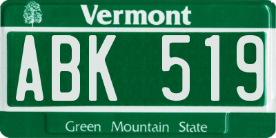 VT license plate ABK519