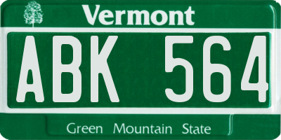 VT license plate ABK564