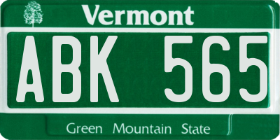 VT license plate ABK565