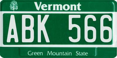 VT license plate ABK566