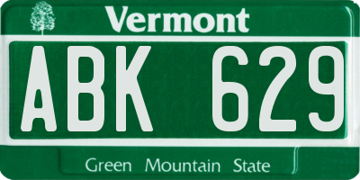 VT license plate ABK629