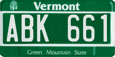 VT license plate ABK661