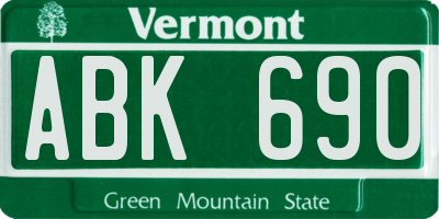 VT license plate ABK690