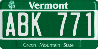 VT license plate ABK771