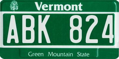 VT license plate ABK824