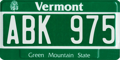 VT license plate ABK975