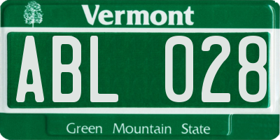 VT license plate ABL028