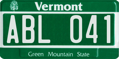 VT license plate ABL041