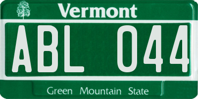 VT license plate ABL044