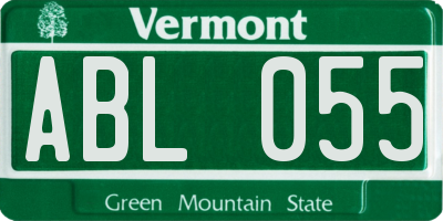VT license plate ABL055