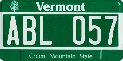 VT license plate ABL057