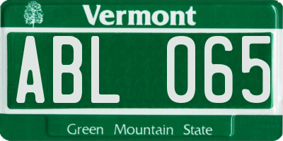 VT license plate ABL065