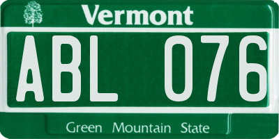 VT license plate ABL076